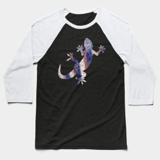 Red White Blue Mosaic Lizard Baseball T-Shirt